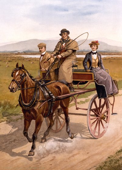 爱尔兰巡游车，约 1895 年（彩色石版画） 作者 英国学校