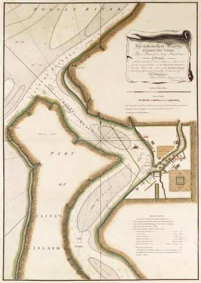 胡格利河地图，约 1777 年（雕刻） 作者 英国学校