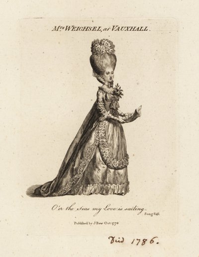 Mrs Frederica Weichsel singing at Vauxhall Pleasure Gardens, late 18th century 作者 英国学校