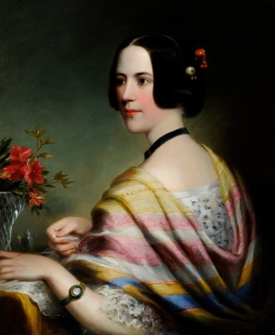 伊丽莎·威尔金森小姐的肖像，c.1860（布面油画） 作者 英国学校