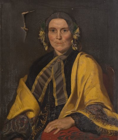 一位无名女子的肖像，c.1840（布面油画） 作者 英国学校