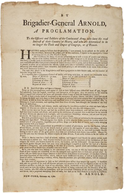 1780年10月20日宣布大陆军官兵 作者 英国学校