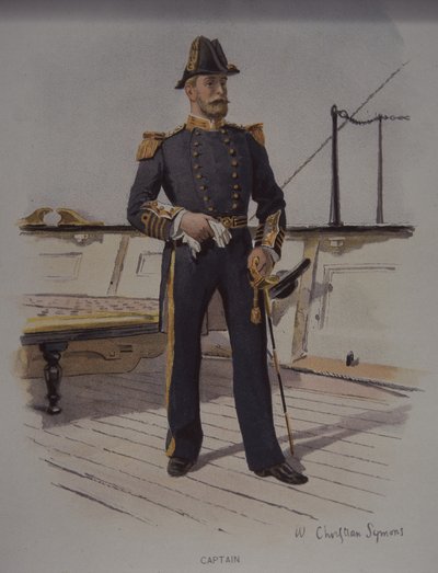 皇家海军上尉，十九世纪末（彩色平版印刷） 作者 英国学校