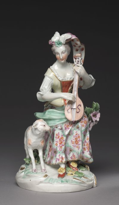 音乐家坐像，德比瓷厂，约1765年（软膏瓷）。 作者 英国学校
