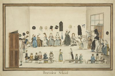慈善学校，约 1795 年（纸本水彩和水墨） 作者 英国学校