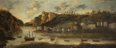 热井，布里斯托尔，约 1800 年（布面油画） 作者 英国学校