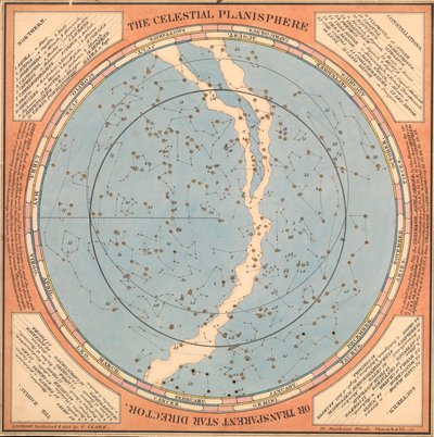 天球仪或透明星象仪，约 1850 年（卡、纸、纸巾） 作者 英国学校