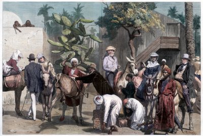 向金字塔出发》，1874年。 作者 布罗姆利
