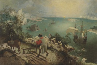 与伊卡洛斯陷落的景观，c。 1560 作者 布吕格尔