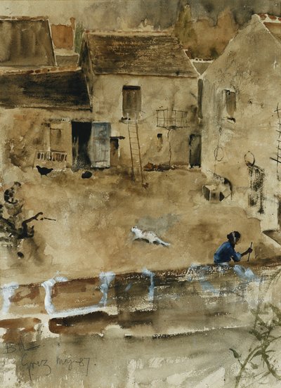 Grez-Sur-Loing的庭院 作者 布鲁诺·安德里亚斯·利耶佛斯（Bruno Andreas Liljefors）