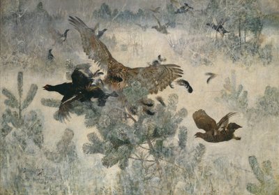霍克与黑人游戏，1884年 作者 布鲁诺·安德里亚斯·利耶佛斯（Bruno Andreas Liljefors）