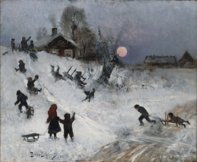 雪橇，1882年 作者 布鲁诺·安德里亚斯·利耶佛斯（Bruno Andreas Liljefors）