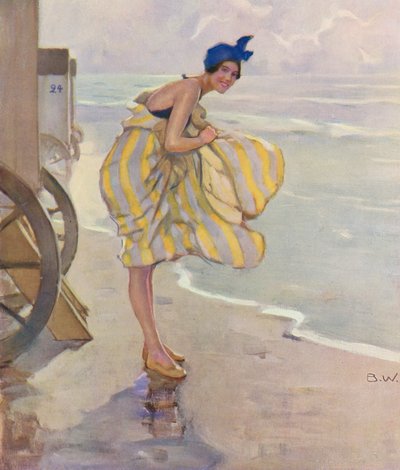 海边的女人（彩色石版画） 作者 布赖诺夫·温纳伯格