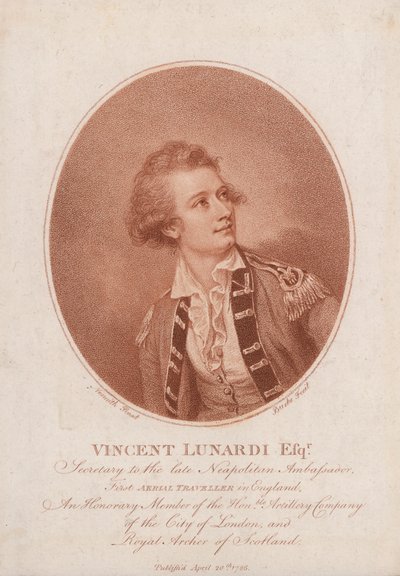 Vincenzo Lunardi, pioneering Italian balloonist (engraving) 作者 伯克·内史密斯
