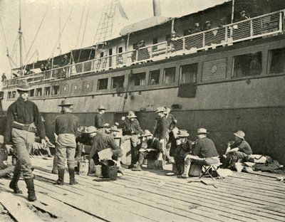 1898年6月11日，美西战争中第13步兵连早餐。 作者 伯尔·麦金托什