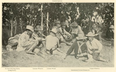1898年6月，1898年6月，美西战争，粗糙骑兵战后会议。 作者 伯尔·麦金托什