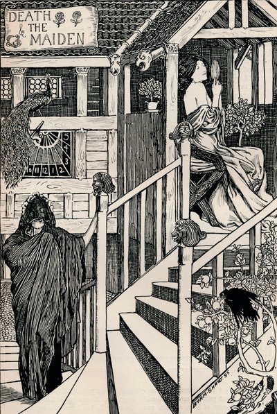 死亡与少女，1895年 作者 约翰·比亚姆·利斯顿·肖