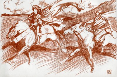 骑士及其同伴，1898年。 作者 约翰·比亚姆·利斯顿·肖
