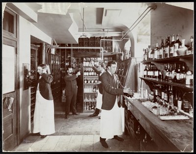 1902年曼哈顿酒店的餐具室（银色明胶印刷） 作者 拜伦公司