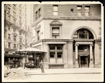 百老汇和纽约32街的Hotel Imperial Cafe的花架和入口，1905年（银色明胶印刷） 作者 拜伦公司