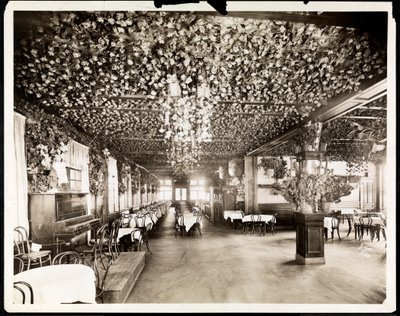 Hotel Dolphin酒店的餐厅，纽约，1915年（银色明胶印刷） 作者 拜伦公司