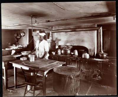 1903年，新泽西州红岸Janer&39;s Pavilion酒店的厨房（银色明胶印刷） 作者 Byron Company