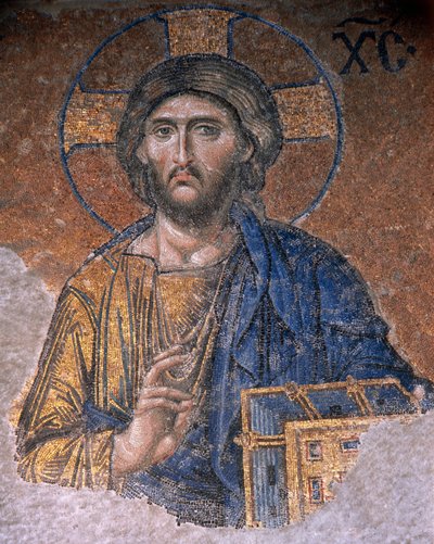 圣索菲亚大教堂的 Deesis Christ（马赛克） 作者 拜占庭