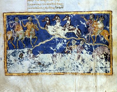 启示录》。10世纪拜占庭手稿的缩影页。威尼斯，Bibl.Marciana。 作者 Byzantine