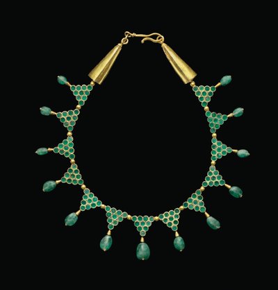 项链，约6至7世纪（金和绿宝石） 作者 Byzantine Byzantine