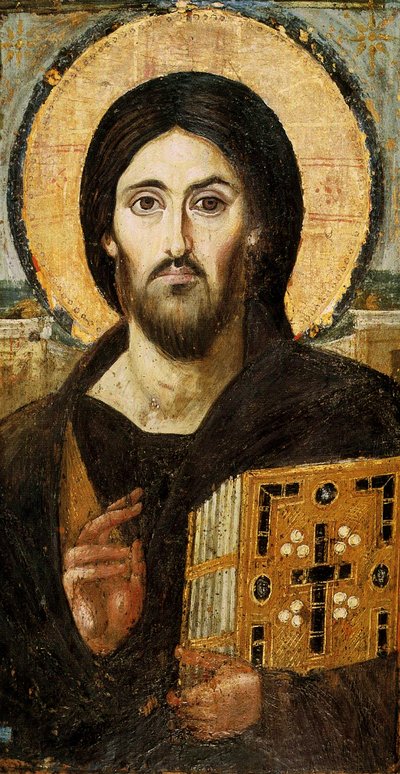 基督Pantocrator（面板上的encaustic） 作者 Byzantine School
