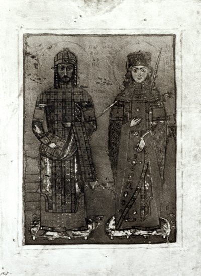 Manuel I Comnenus（c.1122-80）和安提阿皇后玛利亚（dc1182） 作者 拜占庭学派