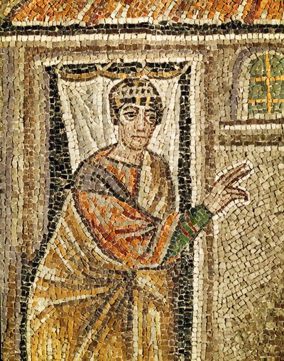 守门人，"守门人认出圣彼得 "细节，6 世纪（马赛克）。 作者 拜占庭学派