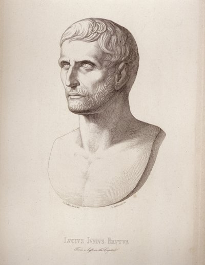 Lucius Junius Brutus的肖像，由B.Barloccini雕刻，1849年 作者 C.C Perkins
