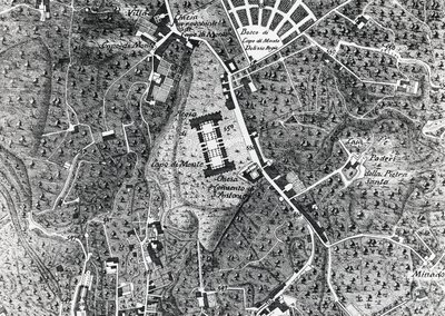 那不勒斯与卡波迪蒙特的城市地图，细节来自诺亚公爵地图 作者 JB 和 Brown J. 和 Rowbotham