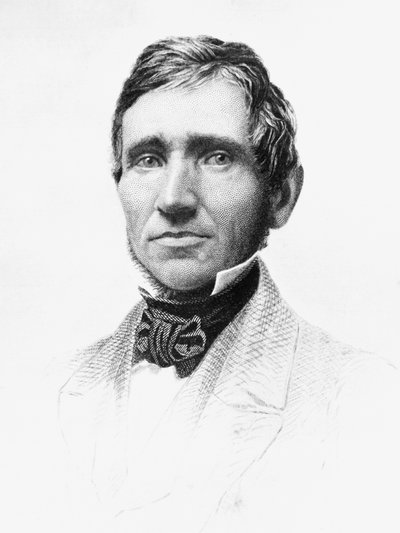 查尔斯-古德伊尔（1800-1860）的肖像，美国自学成才的化学家和发明家，开发了硫化橡胶，雕刻品 作者 JB 和 Brown J. 和 Rowbotham
