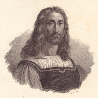 意大利雕刻家马坎托尼奥-雷蒙迪（1480-1534）的肖像，巴尔尼根据拉斐尔-桑齐奥的画作雕刻的铜版画 作者 J.B. and Brown J. Rowbotham
