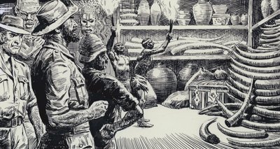 索洛蒙斯国王矿山》插图（纸面水粉画） 作者 CL 道蒂
