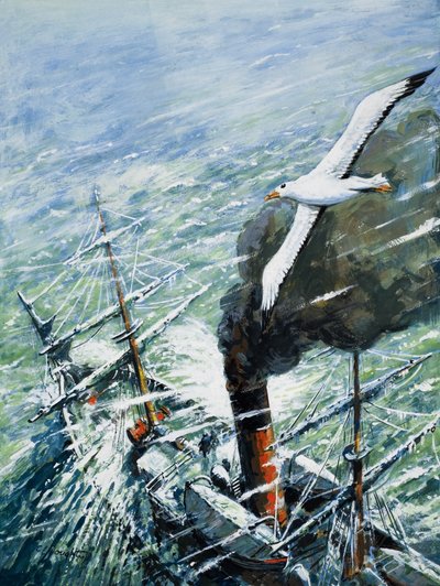 欧内斯特-沙克尔顿爵士的南极探险 1921-22 （水粉画，纸本） 作者 CL 道蒂