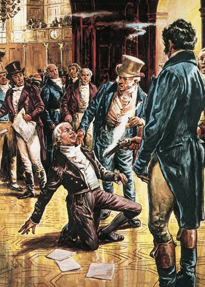 斯宾塞-佩瑟瓦尔在下议院被约翰-贝林厄姆暗杀 作者 CL 道蒂