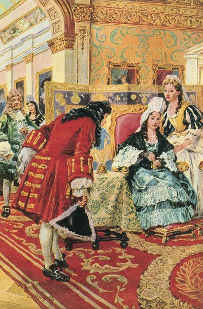 马尔伯勒公爵将王室居室的金钥匙交还安妮女王 作者 CL 道蒂