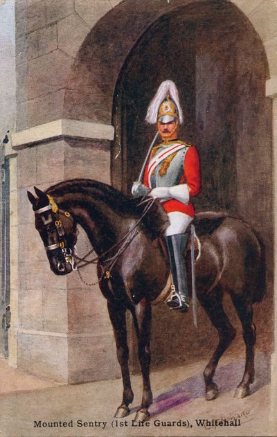 骑兵哨兵第一生命卫队，白厅，1933年。 作者 霍华德