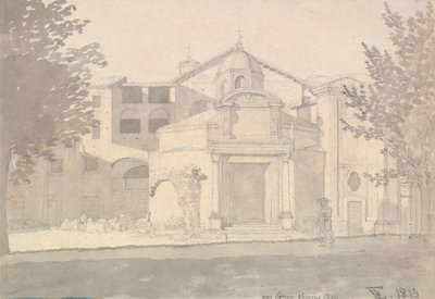 罗马圣路的一段，圣人科斯马斯和达米安教堂，1814-15。 作者 克里斯托弗·威廉·埃克斯伯格