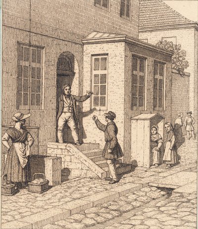En gadescene.线性视角 "插图，Tavle VII 作者 克里斯托弗·威廉·埃克斯伯格