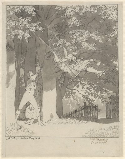 秋千从斯科约尔奈斯霍尔姆（Skjoldnæsholm）的森林出发 作者 克里斯托弗·威廉·埃克斯伯格