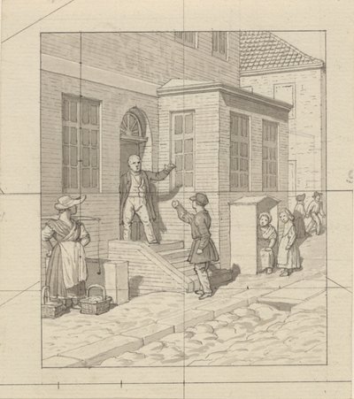 线性透视在绘画中的应用 - 插图 VII, 2 - 街道楼梯上的争论。 作者 克里斯托弗·威廉·埃克斯伯格