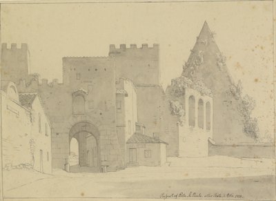 从城市一侧看到的罗马圣保罗门（Porta S.Paolo）和卡伊奥-塞斯提奥广场（Piramide di Caio Cestio）的前景。 作者 克里斯托弗·威廉·埃克斯伯格
