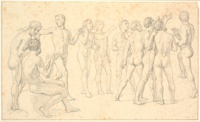 研究一群裸体男子 作者 Christoffer Wilhelm Eckersberg
