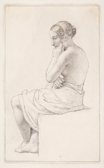 半裸女子坐姿研究 作者 Christoffer Wilhelm Eckersberg