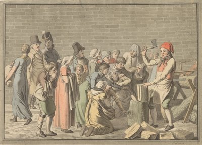 向穷人分发木柴 作者 Christoffer Wilhelm Eckersberg