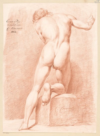 男性裸体站立，从背后看（1802 年一等奖） 作者 C 快递
